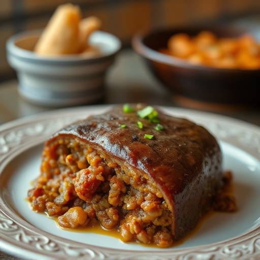 A delicious serving of Bobotie, a traditional South African minced meat dish